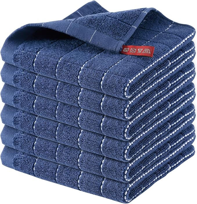 Homaxy 100% Cotton Terry Kitchen Dish Cloths, Ultra Soft and Absorbent Dish by Homaxy
