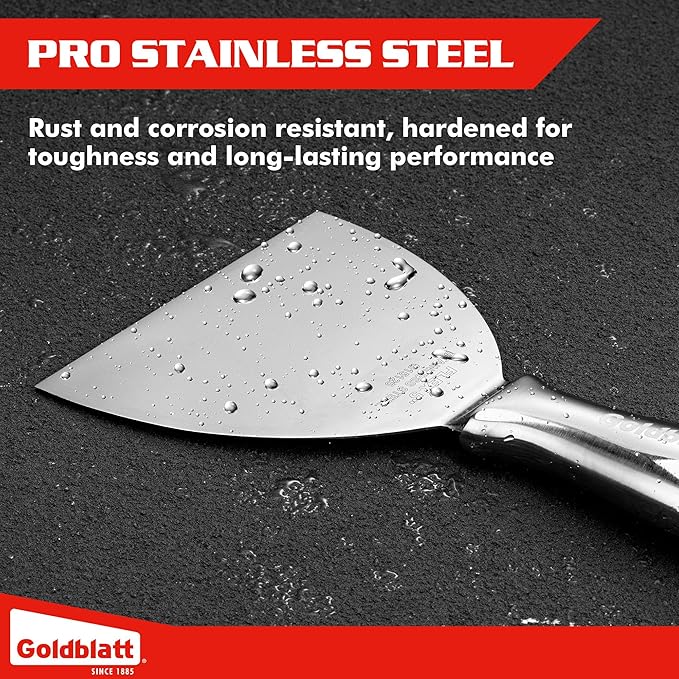 Goldblatt 3-Pack Putty Knife Set, One-Piece Paint Scraper Tool, All Stainless - Image 4