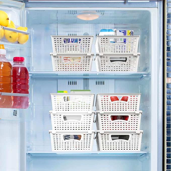 Simple Houseware Plastic Stackable Storage Basket Pantry Organizer, 6 Pack - Image 8