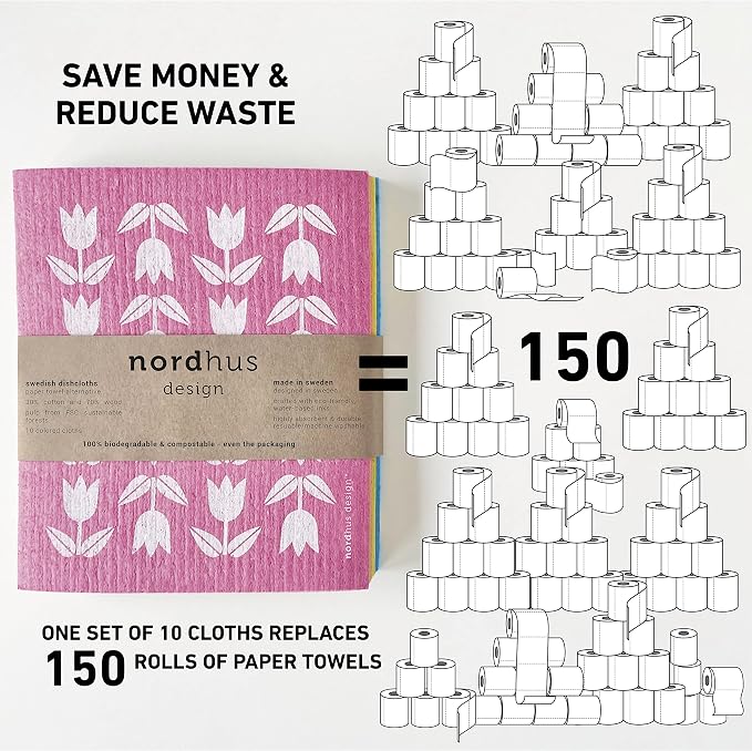 Nordhus Design Swedish Dishcloths, 10 Cloths, Made in Sweden - Image 5