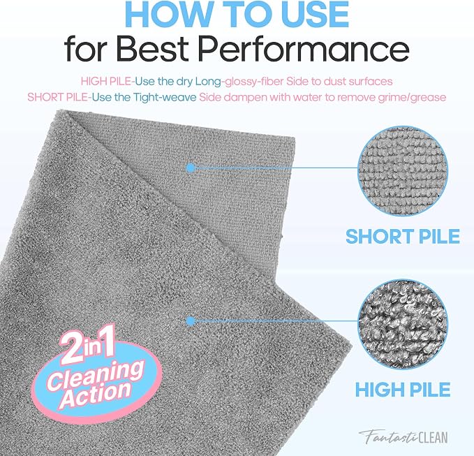 Fantasticlean XL Tear-Away Microfiber Cleaning Cloth Roll, Thick & Large - Image 6
