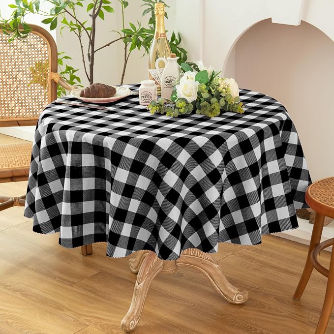 Waterproof Plaid Tablecloth Fabric by Essifunia