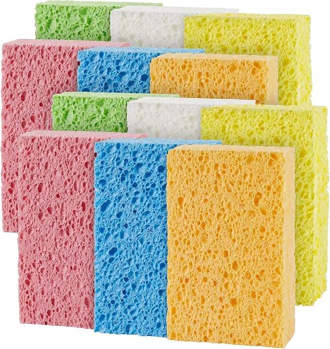 JOYMOOP Dish Sponge Scrubber, Cellulose Sponges Kitchen by JOYMOOP