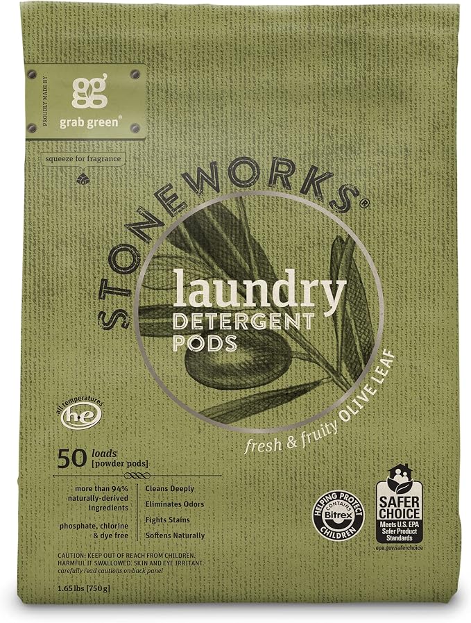 Grab Green Stoneworks Laundry Detergent Pods and Dryer Sheet Bundle, Olive Leaf - Image 2