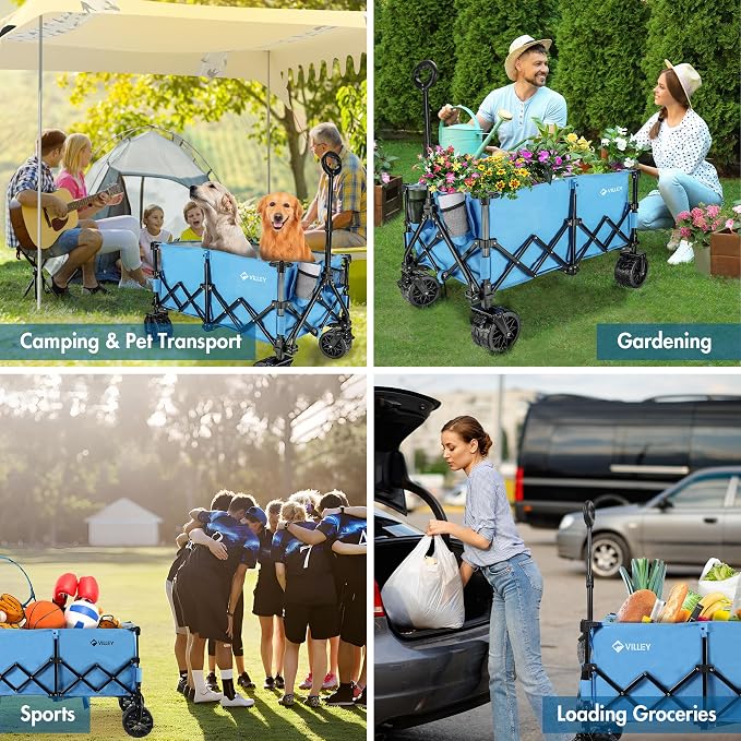 VILLEY Extended Collapsible Foldable Wagon - Image 5