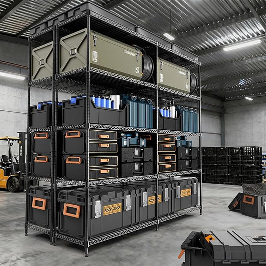 5 Tiers Storage Shelves Load 1500LBS, Metal Shelving Wire Metal Shelving Unit - Image 2