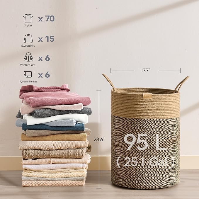 Laundry Hamper 95L, Large Laundry Basket - Image 6