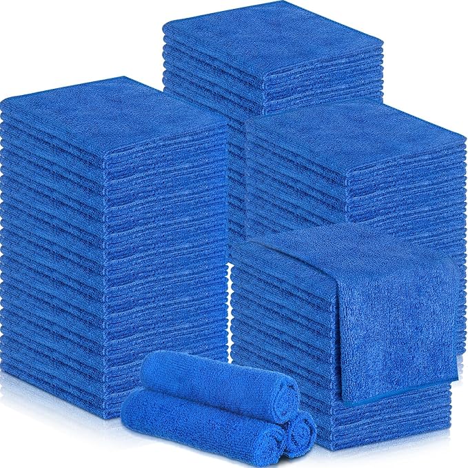 200 Pieces Microfiber Cleaning Cloths Bulk Absorbent Microfiber Towels Reusable by Macarrie