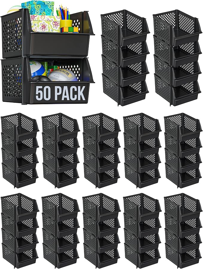 Skywin Plastic Stackable Storage Bins by Skywin
