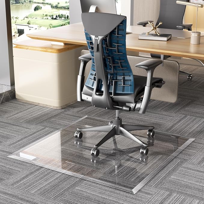 36“ x 36” Beveled Edge Glass Chair Mat by Whatssuitableisthebest