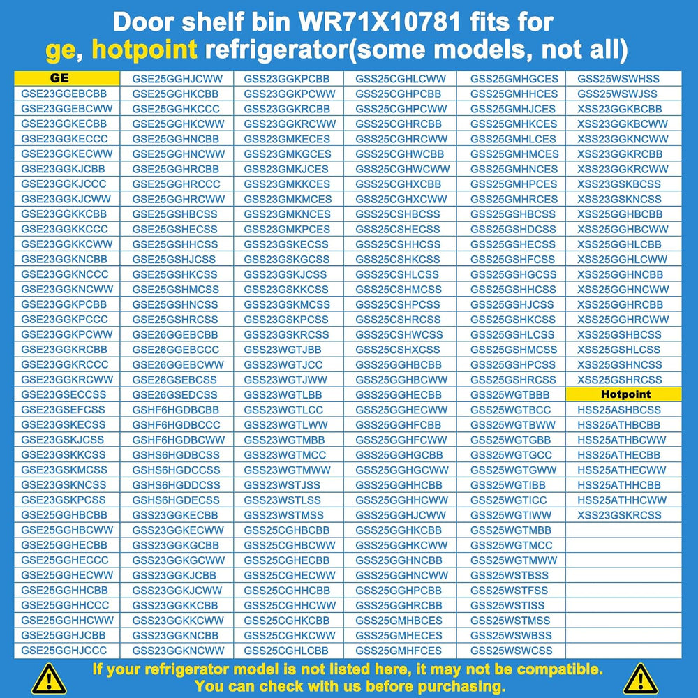 WR71X10781 Door Shelf Bin Compatible with ge, hotpoint Refrigerator: GSE25GGH...