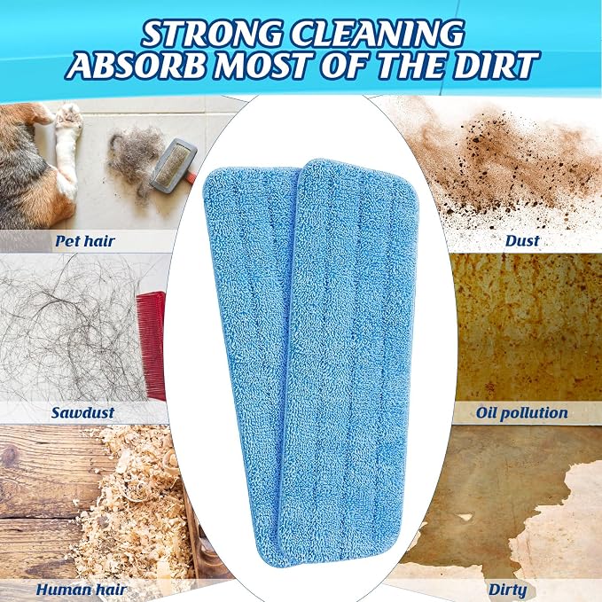 24 Pack Microfiber Mop Pad, Spray Mop Replacement Heads - Image 4
