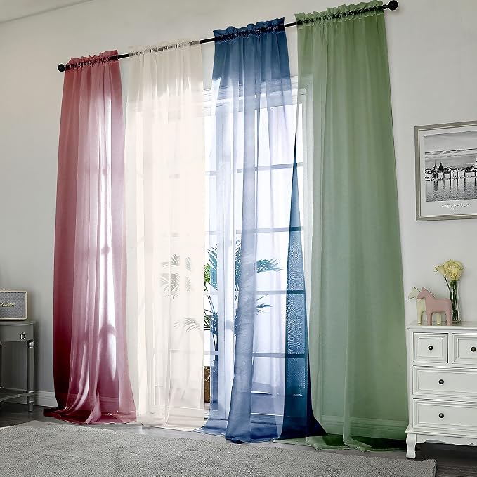 Chyhomenyc Ivory Sheer Curtains 108 Inch Long 2 Panels Set, Light Filtering - Image 8