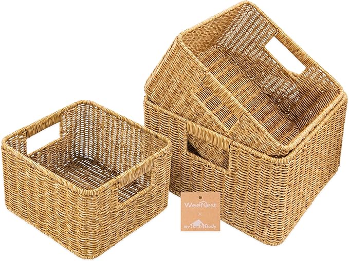 myHomeBody Wicker Storage Basket, Storage Cubes, Woven Baskets by myHomeBody