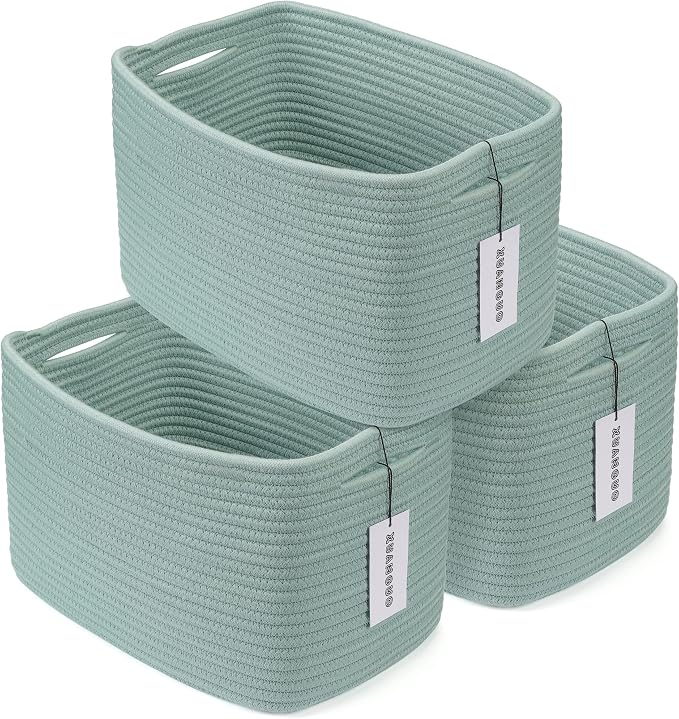 Cotton Rope storage Basket Bins Woven Basket by XUANGUO