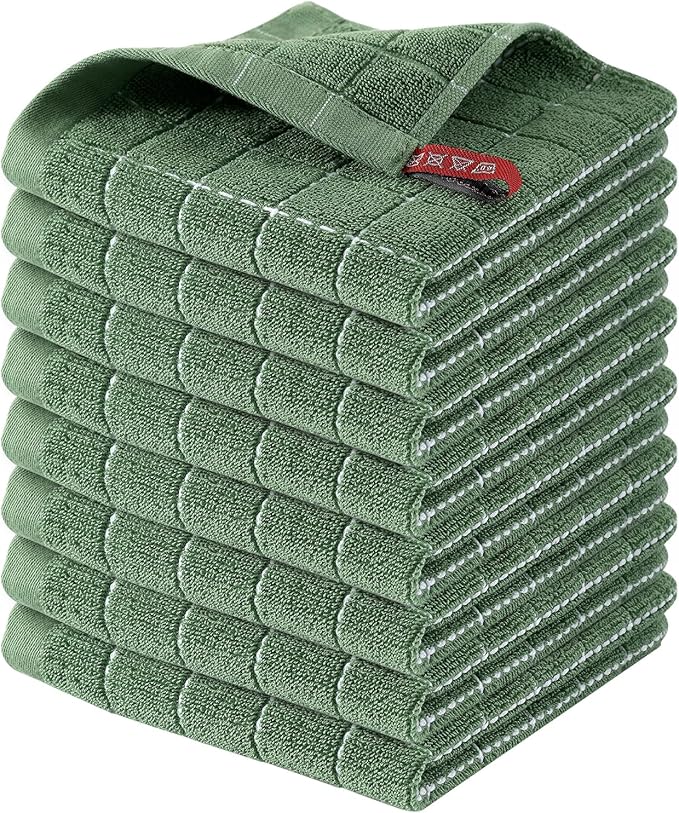 Homaxy 100% Cotton Terry Kitchen Dish Cloths, Ultra Soft and Absorbent Dish by Homaxy