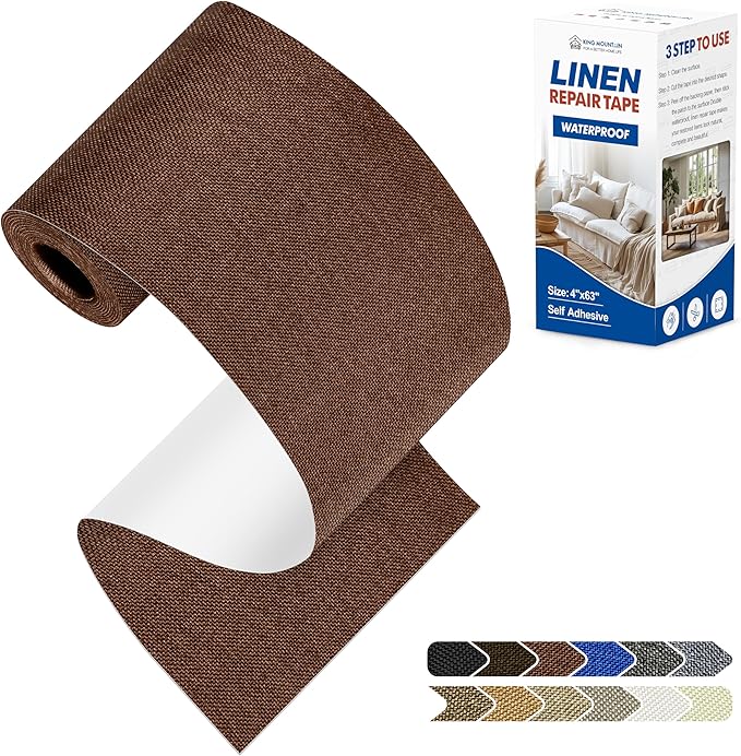 KING MOUNTAIN Linen Repair Patches, Self-Adhesive Linen Fabric Patches by ForABetterHomeLife