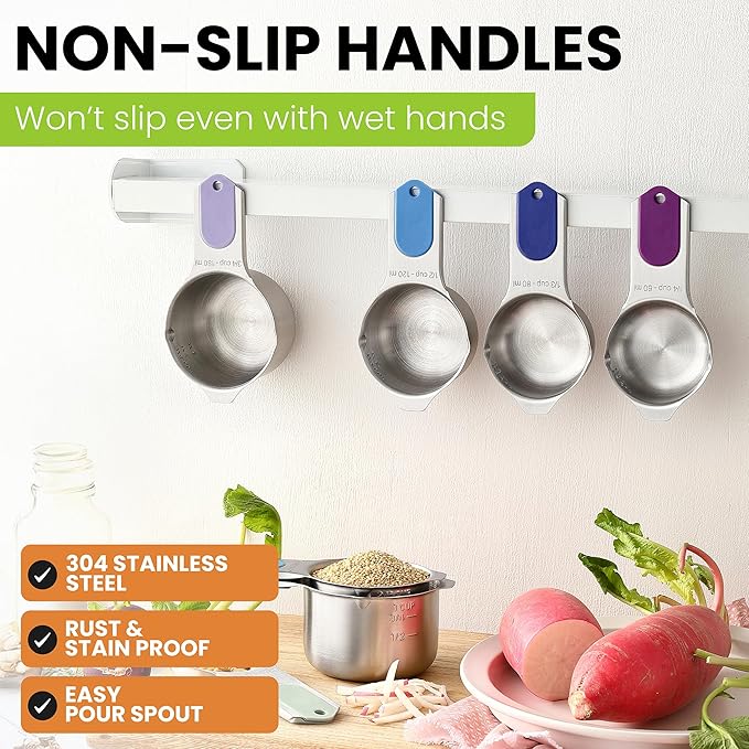 Spring Chef Magnetic Stainless Steel Measuring Cups, Kitchen Tools - Image 4