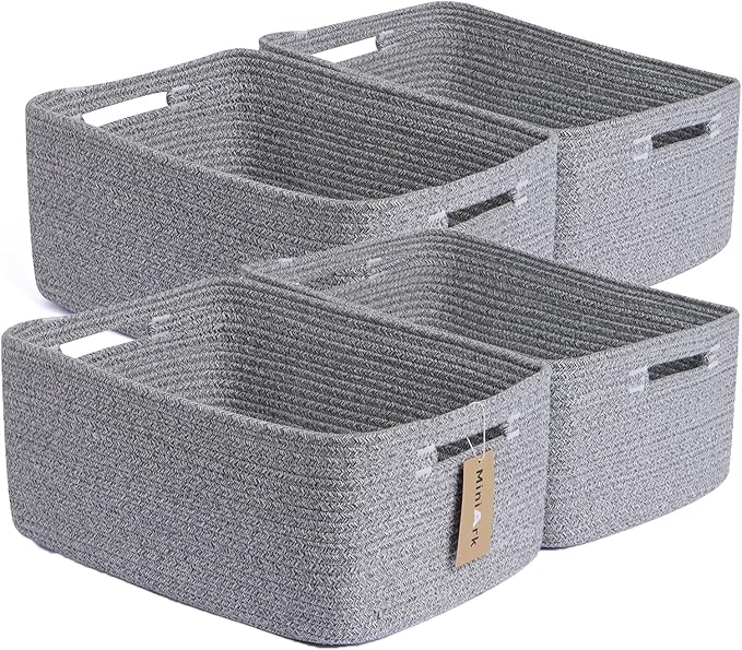 Large Storage Baskets for Organizing, Closet Shelf Baskets for Clothes Blanket by MiniArkStorageBasketsHome