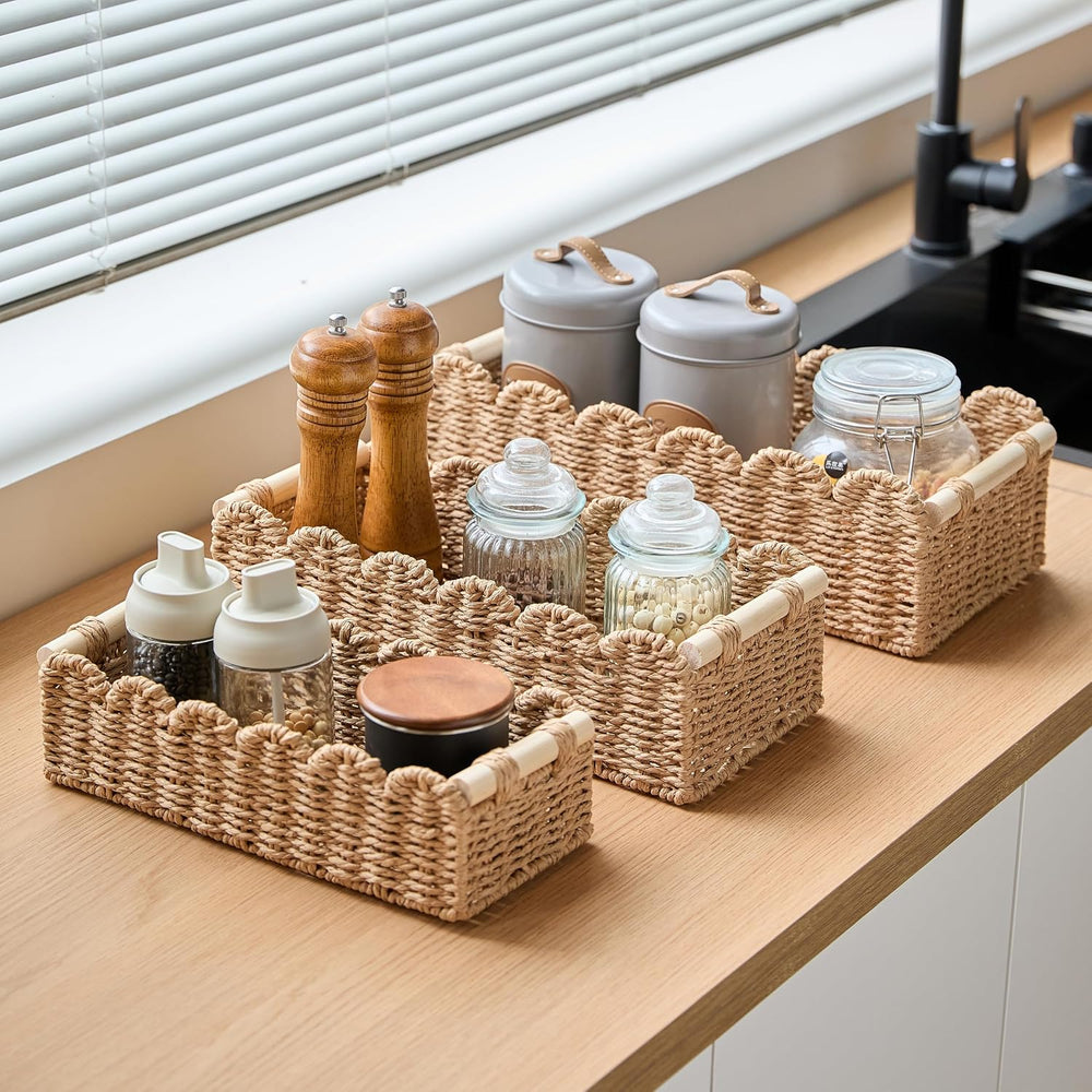 Decorative Basket Set of 3 (Large, Medium, Small), Toilet Paper Storage Baske...