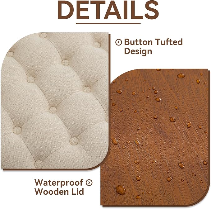 30Inch Round Storage Ottoman - Image 4