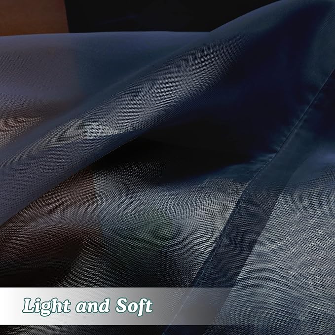 Chyhomenyc Sheer Curtains 63 Inch Length Set of 2, Rod Pocket Voile Drapes - Image 6