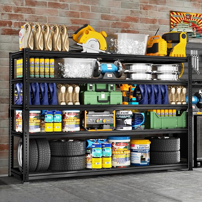 Storage Shelves Heavy Duty, 5-tier Adjustable Metal Industrial Utility Shelf - Image 2