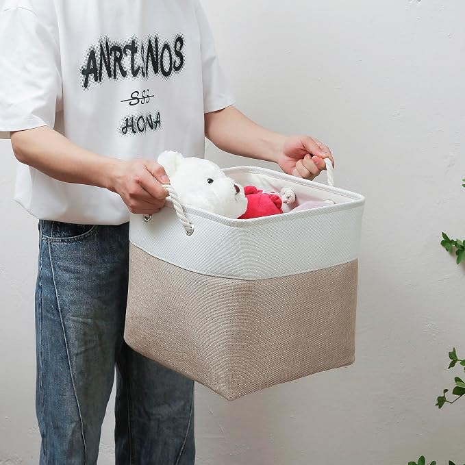 13 x 13 Inch Cube Storage Bins, 4 Pack Large Collapsible Fabric Storage Bin - Image 6
