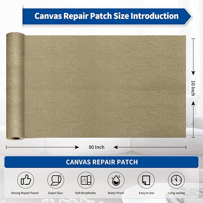 KING MOUNTAIN Linen Repair Patches, Self-Adhesive Linen Fabric Patches - Image 2