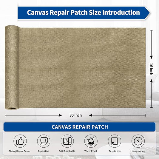 KING MOUNTAIN Linen Repair Patches, Self-Adhesive Linen Fabric Patches - Image 2