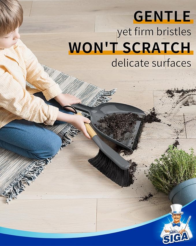 MR.SIGA Dustpan and Brush Set, Portable Cleaning Brush and Dustpan Combo - Image 4