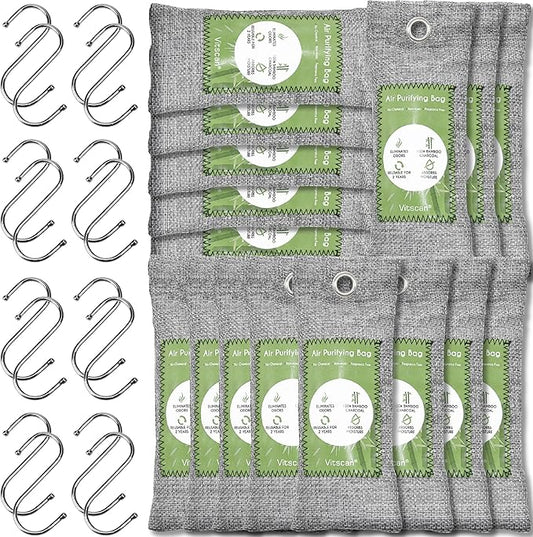 16 Pack Bamboo Charcoal Air Purifying Bag, Activated Charcoal Bags Odor Absorber by VITSCAN