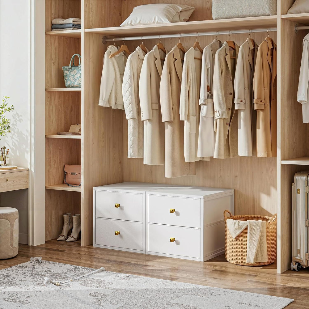 Romorgniz 4-Drawer Stackable Storage Unit, Versatile Closet Organizer
