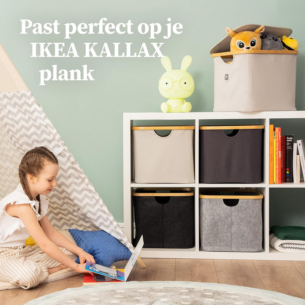 Hennez 40L Storage Basket For IKEA Kallax - Foldable Small Basket for Laundry...