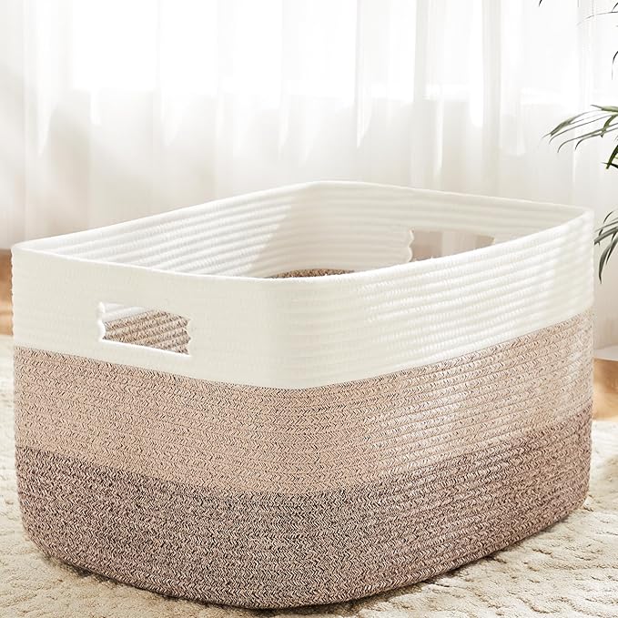 Blanket Basket, Rectangle Woven Baskets by Artfeel