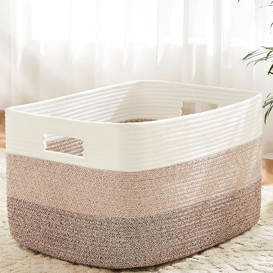 Blanket Basket, Rectangle Woven Baskets by Artfeel