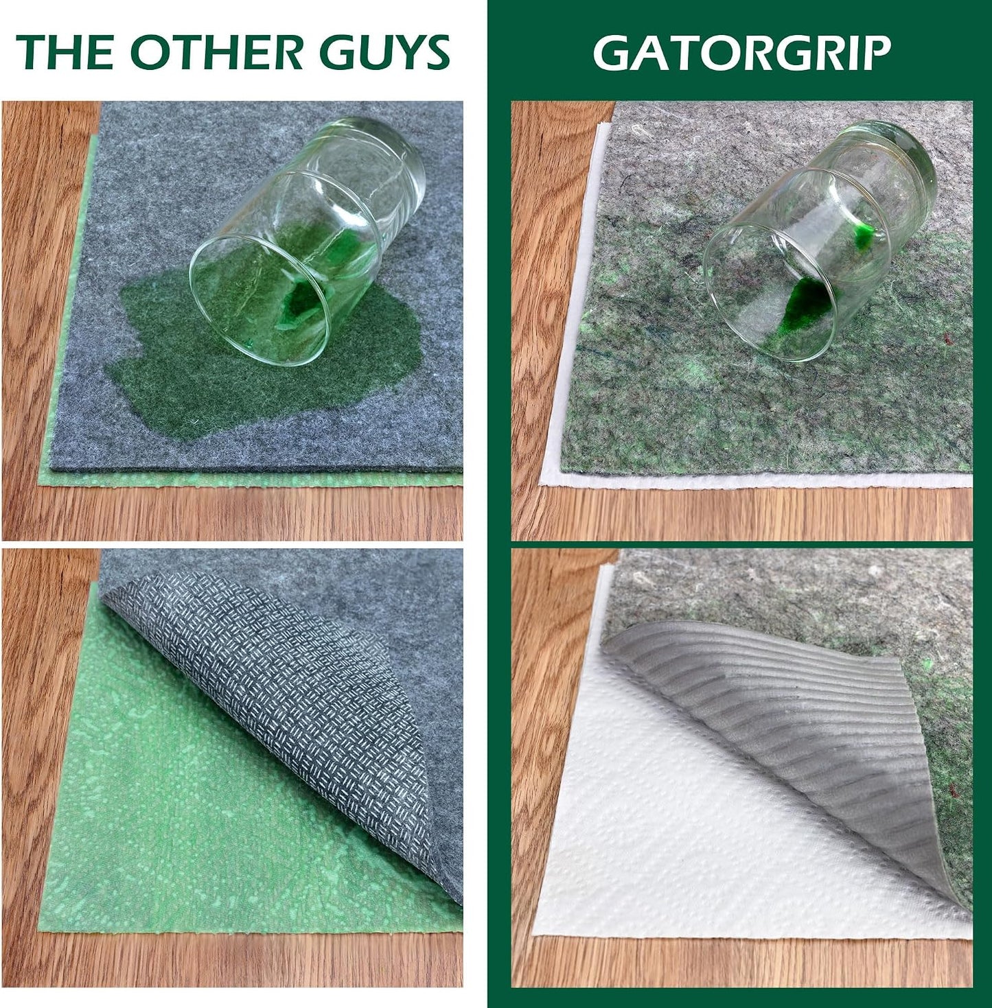 Waterproof GATORGRIP Non-Slip Rug Pad, 8x10, Pet-Friendly, Safe for All Floors, Made in the USA, Low-VOC