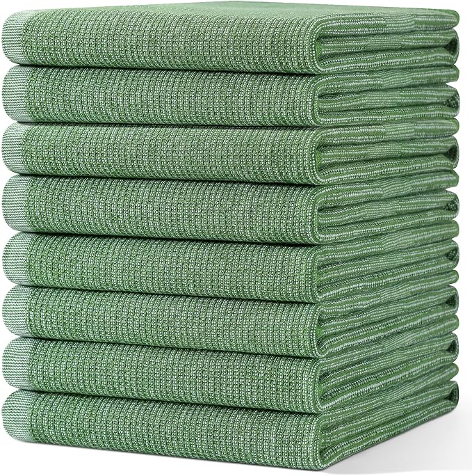 Homaxy Premium Kitchen Towels, Large Cotton Kitchen Hand Towels, Flat and Terry - Image 8