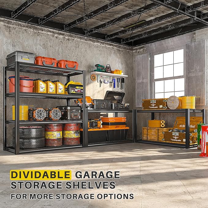 REIBII 40" W Garage Shelving 2240 LBS Storage Shelves Adjustable Heavy Duty - Image 5