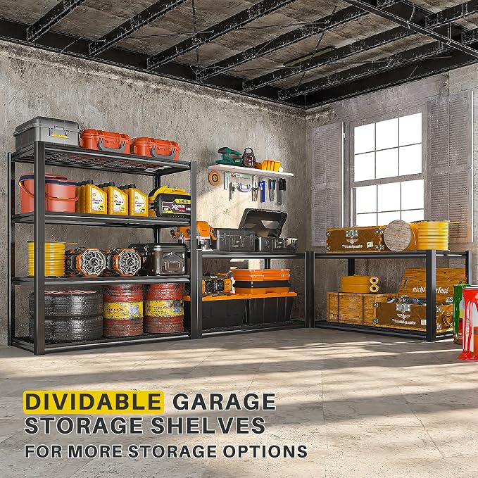 REIBII 40" W Garage Shelving 2240 LBS Storage Shelves Adjustable Metal Shelving - Image 5