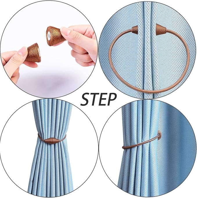 2 PCS Magnetic Curtain Tiebacks, European Style Convenient Drape Tie Backs - Image 3