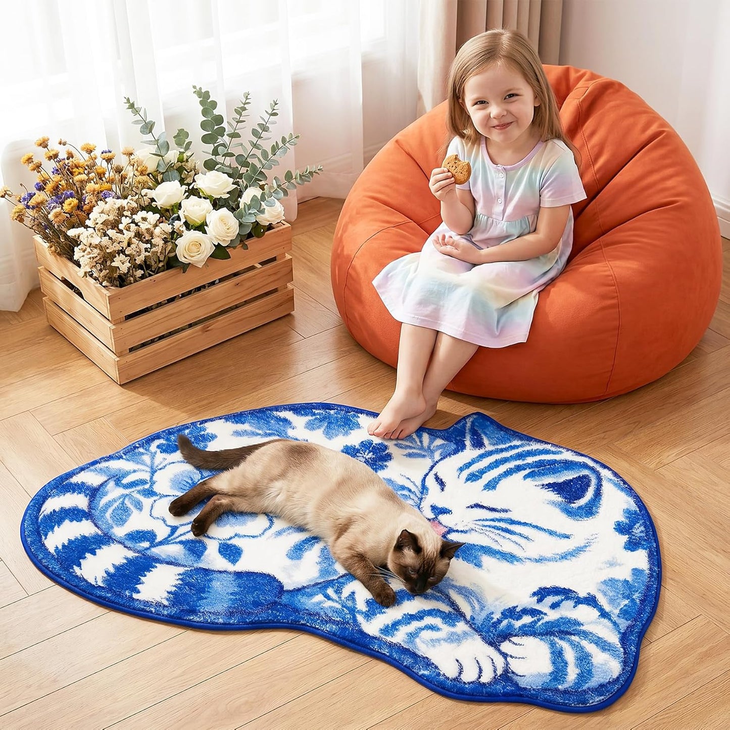 Funny Cat Bath Mat Rug for Bathroom, Cute Animal Bathroom Rug 20" x 31.5", Soft Plush Absorbent Non Slip Bath Rugs Washable Floor Mat for Bath Tub Shower Sink Bedroom Living Room, Gifts for Cat Lovers