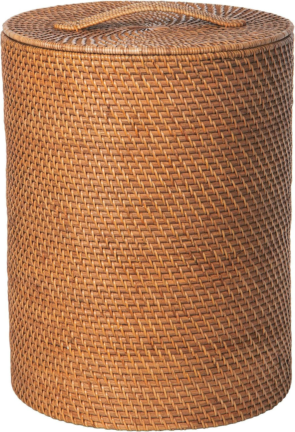 KOUBOO SMALL Rattan Laundry Hamper with Lid and Removable Liner Honey Brown