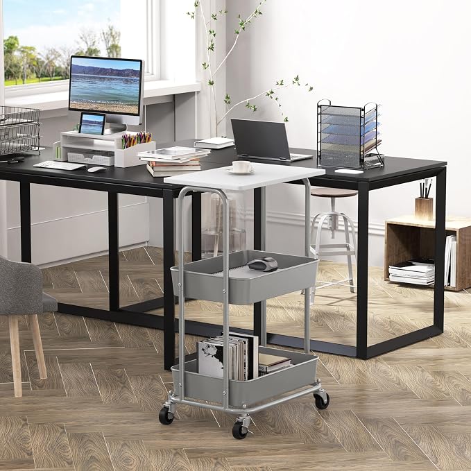 Simple Houseware 2-Tier Rolling Utility Cart - Image 2