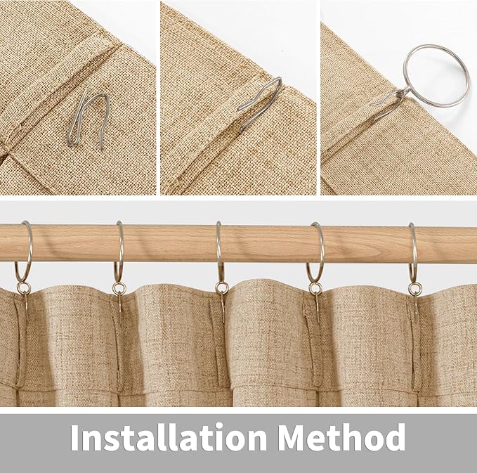 YoungsTex Burlap Linen Semi Sheer Curtains 84 Inch Length - Image 6