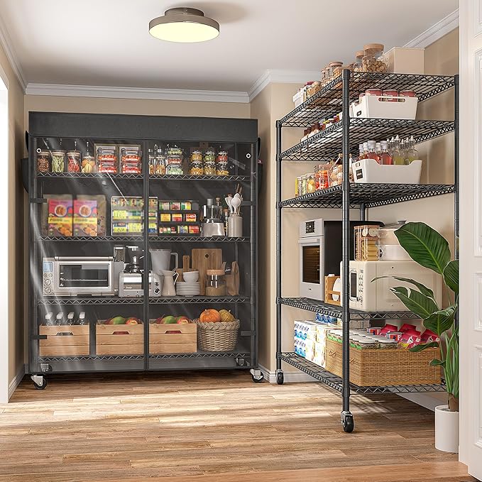 REIBII 45''W Storage Shelves Waterproof Metal Shelving Cover Dustproof Wire - Image 8