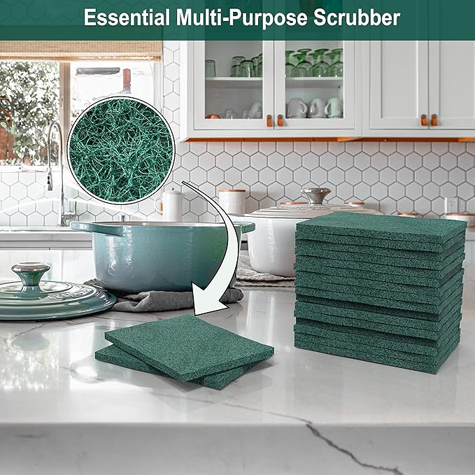 100 Pack Green Scouring Pads 3x4 Inch – Heavy Duty, Non Scratch Scrub Pads Bulk - Image 3