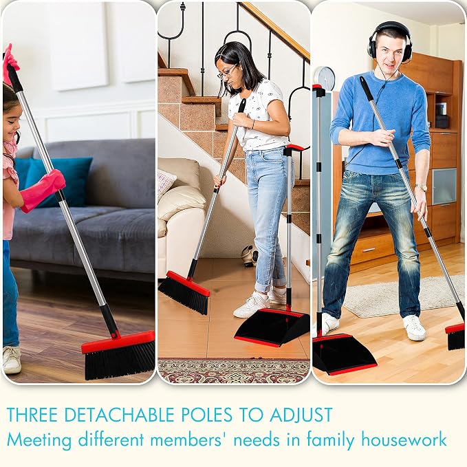 PHYEX 2-Pack Broom and Dustpan Combo Set, - Image 3