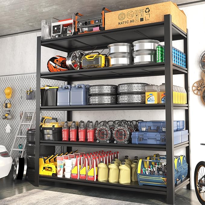 84“H Garage Shelving Heavy Duty Storage Shelves 3000 LBS Adjustable 5 Tier - Image 8