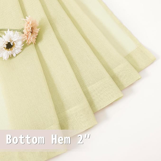 Tollpiz Short Sheer Door Curtain Closet Linen Textured Curtain Sheers Doorway - Image 7
